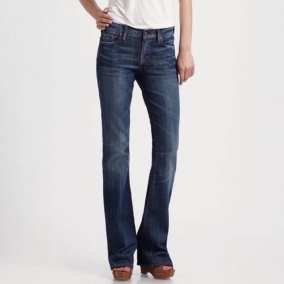 🌻4xHP!🌻 Citizens of Humanity Amber Mid Rise Bootcut Raw Hem Blue Jeans Size 29 - Picture 1 of 11